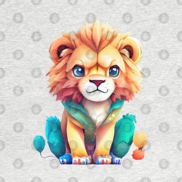 colorful cute lion by A&A